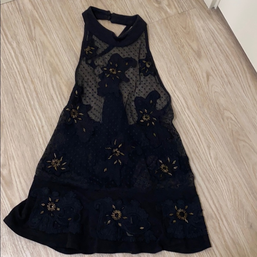 Free People gold appliqué tank